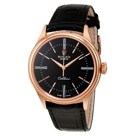 rolex cellini rose gold black dial|rolex cellini price list.